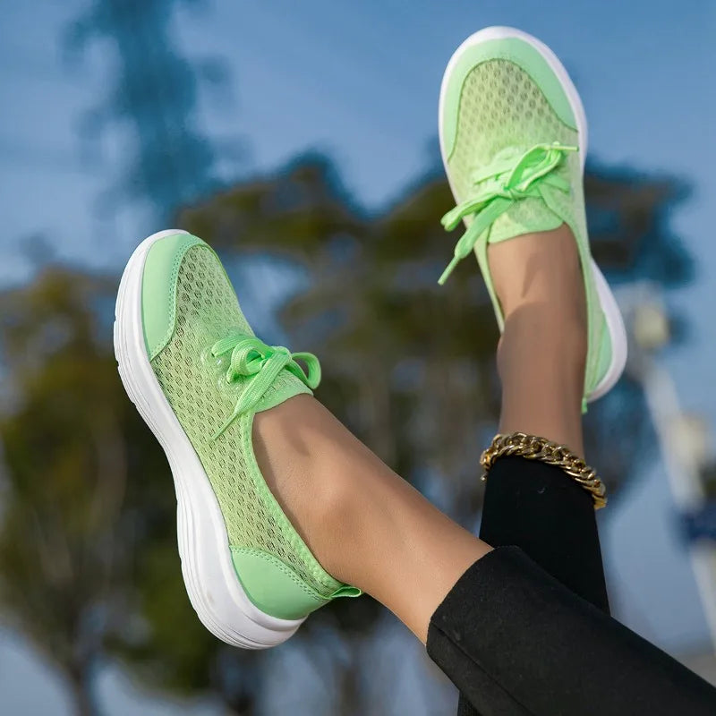 Yrzl mulher tênis deslizamento em sapatos casuais malha respirável confortável macio clássico condução mocassins sapatos para senhoras