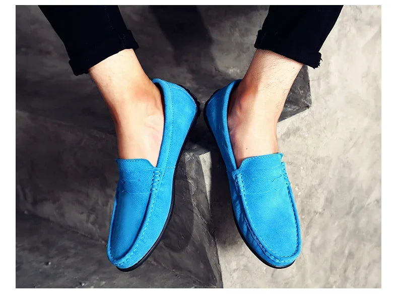 Couro do plutônio camurça de vaca sapatos masculinos marca luxo casual formal mocassins calçados preto masculino sapatos de condução hombres