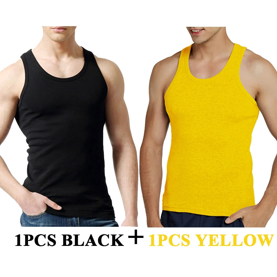 Regatas masculinas 100% algodão sólido colete masculino respirável sem mangas topos fino casual ginásio correndo confortável camiseta presente dos homens