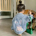 Meninas denim jaquetas novas crianças moda dos desenhos animados outerwear crianças manga longa roupas casuais 2-10 anos adolescente tendências casacos