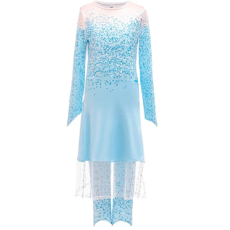 3 5 6 8 10 anos meninas elsa 2 traje crianças halloween cosplay vestido de princesa crianças festa de aniversário vestidos roupas acima