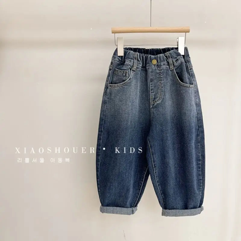 Calça jeans gradiente para meninos, moda estrangeira, moda infantil, estilo casual, primavera e outono, novo, 2 anos, 3 anos, 4 anos, 5 anos, 6 anos, 7 anos, 8 anos