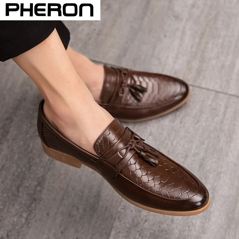 Sapatos elegantes masculinos, calçados casuais para escritório, de luxo, tamanho grande, para festa