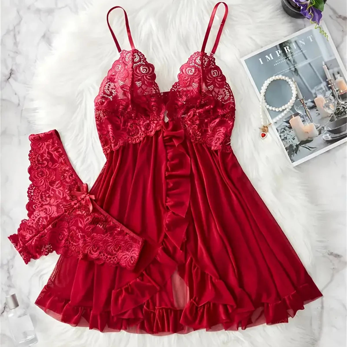 Cotumes exóticos quentes vestido transparente novo conjunto de pijamas eróticos rendas pijamas para mulheres babydoll lingerie sexy camisola sutiã aberto