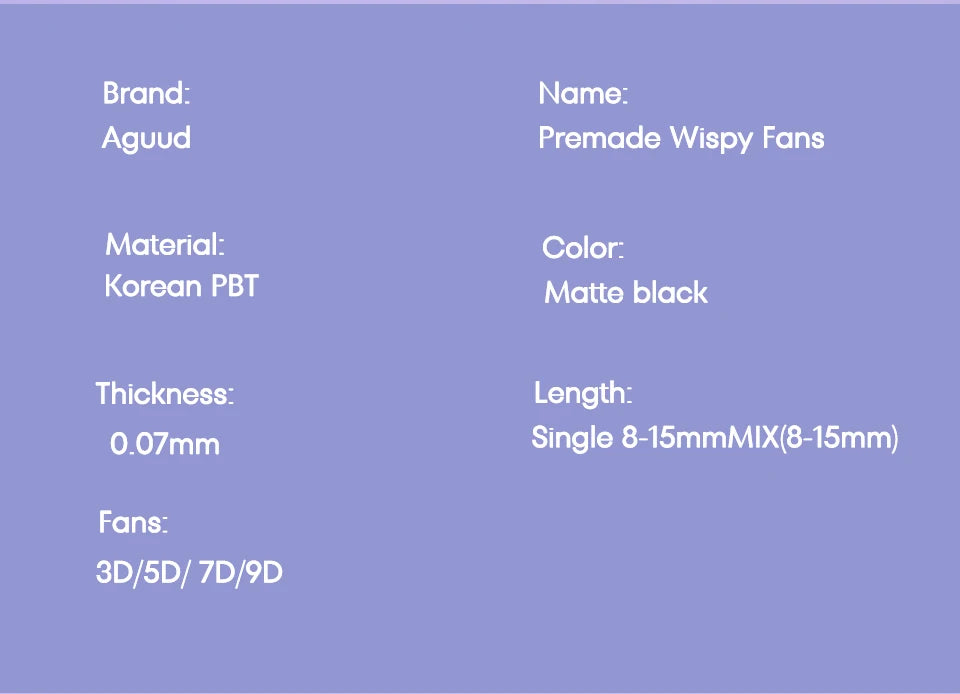 Aguud 3d/5d/7d/9d fino pré-fabricado fãs lash extensão pontiaguda base promade pico fãs cluster cílios volume russo lash extensão