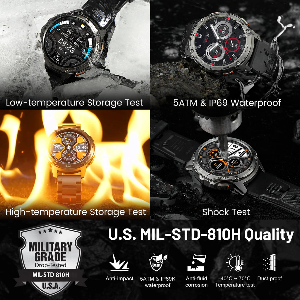 Original KOSPET TANK T3 Relógio Inteligente Para Homens Militar Smartwatch Mulheres Relógios de Fitness Digitais AMOLED AI Voz AOD Bluetooth