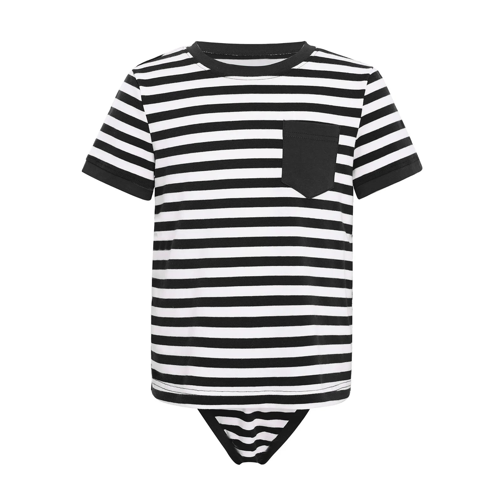 Roupas Adaptativas para Crianças com Necessidades Especiais, Macacão de Manga Curta com Botão Pressionado, Estilo T-shirt 2 em 1