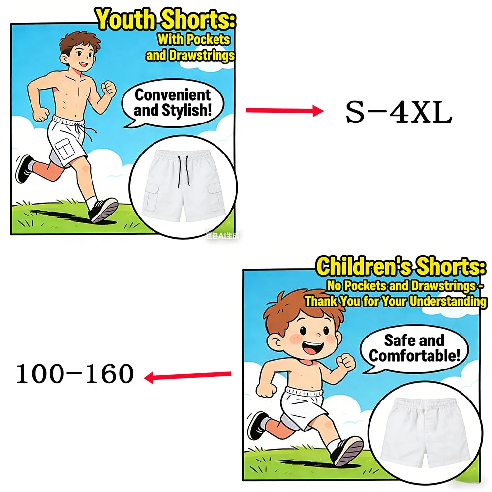Novos Shorts de Verão 2026 para Crianças/Jovens, Estilo Beisebol, Shorts Oversized Respiráveis e de Secagem Rápida para Homens e Mulheres ﻿
