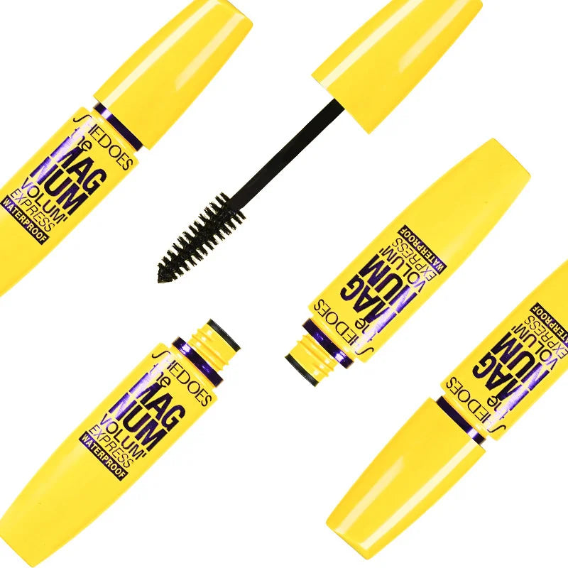 SHEDOES Rímel amarelo à prova d'água, alongamento, ondulação, volumizador, natural, de longa duração, à prova de manchas, cosméticos de maquiagem para os olhos