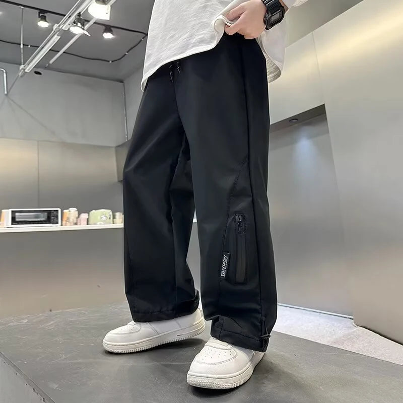 Moda meninos calças de lã outono inverno crianças casuais calças esportivas adolescente à prova de vento calças quentes crianças roupas 4-14 anos