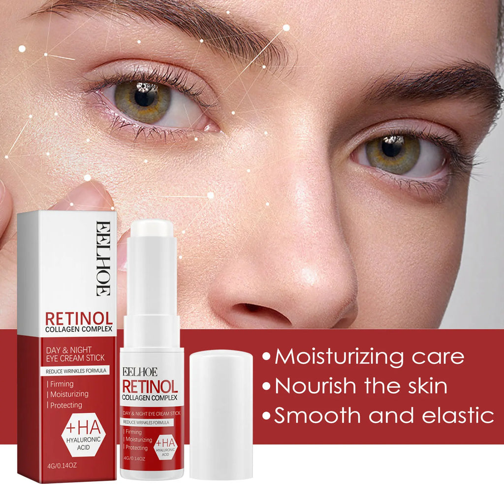 Eelhoe retinol olho vara 4g sob tratamento ocular círculo escuro redução de inchaço anti envelhecimento rolo linhas finas hidratante