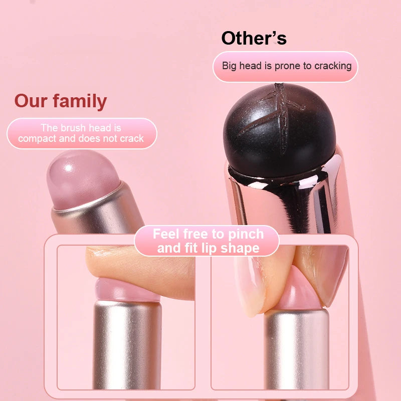 Pincel de maquiagem corretivo labial de silicone, pincel de silicone para bálsamo labial, brilho labial, batom multifuncional