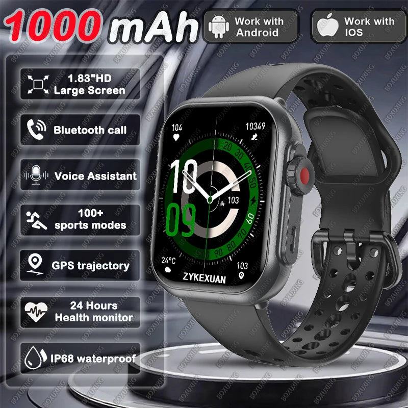 2026 moda feminina relógio ultra2 se relógios inteligentes 1000mah 1.85 "amoled tela de toque completa bt chamada smartwatch para android ios ladie