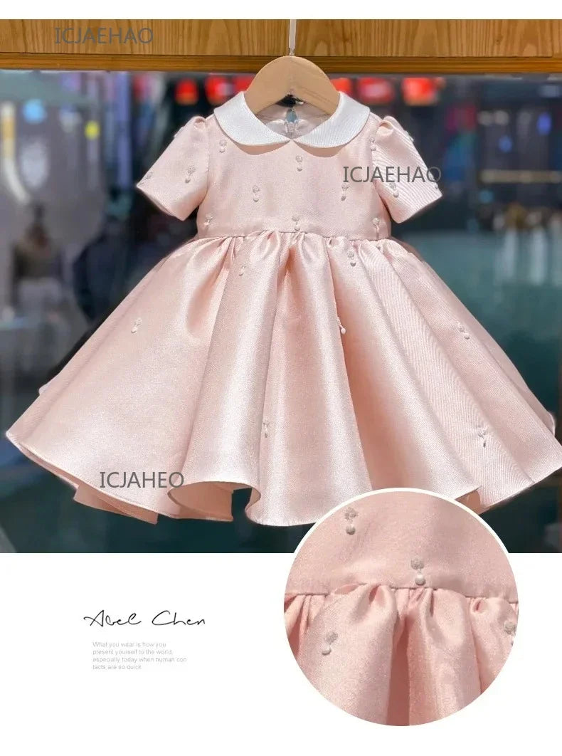 Vestidos de festa 2025 crianças primeiro aniversário para babyceremonial vestido infantil vestidos de casamento meninas princesa vestido branco crianças menina