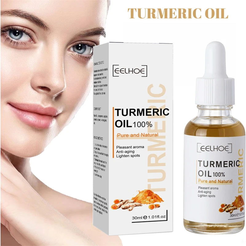 Cúrcuma rosto soro encolher poros essência reparação melanina iluminar hidratante nutrir cur-alumin óleo desbotar mancha escura cuidados com a pele