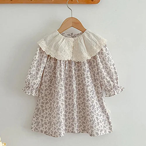 2025 nova primavera irmã vestido crianças roupas crianças vestidos de princesa manga comprida algodão bordado 1-6yrs bebê menina vestido de festa