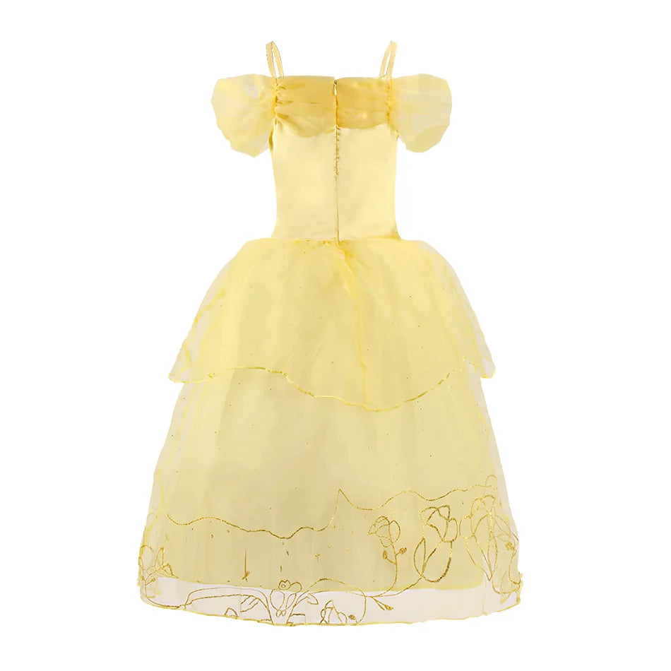 Meninas halloween belle vestidos menina neve branca vestido crianças natal carnaval cosplay roupas crianças trajes de princesa