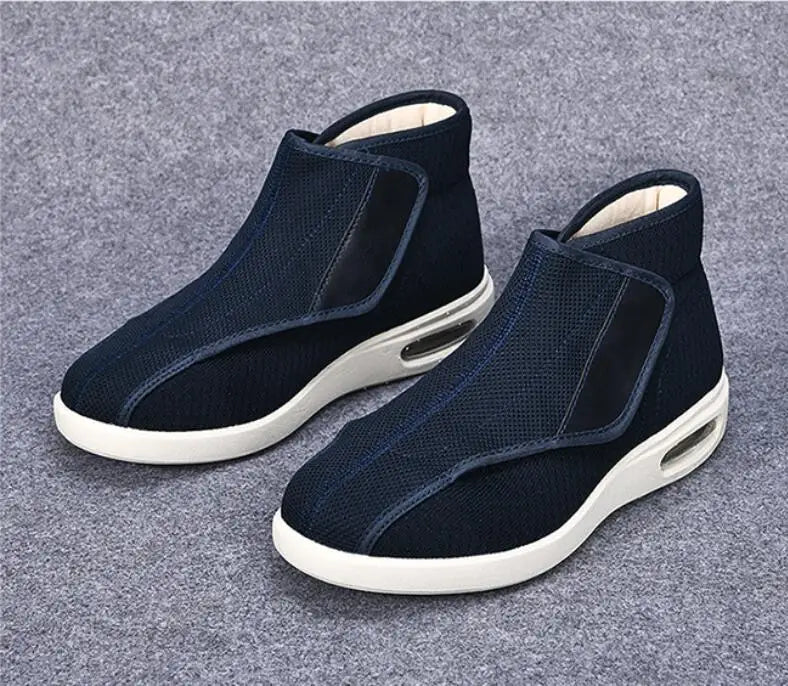 Ortopedia Pés largos Sapatos inchados para homens, calçados casuais, botas de lã quente, Thumb Eversion, conforto suave, recuperação diabética