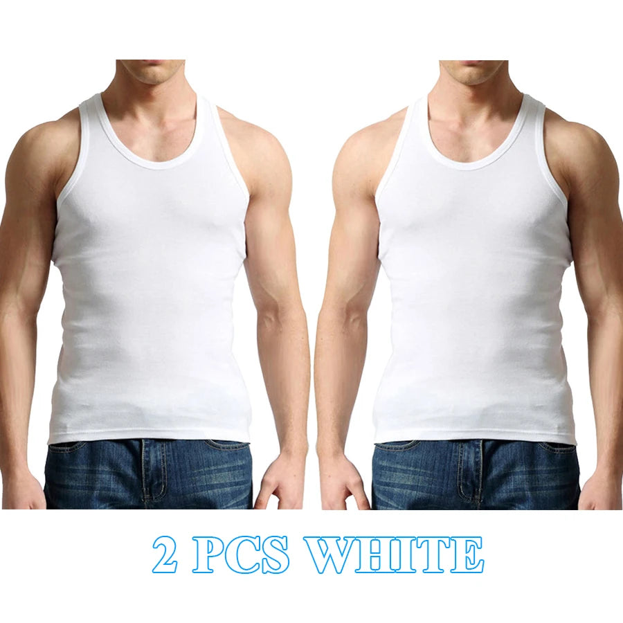 Regatas masculinas 100% algodão sólido colete masculino respirável sem mangas topos fino casual ginásio correndo confortável camiseta presente dos homens