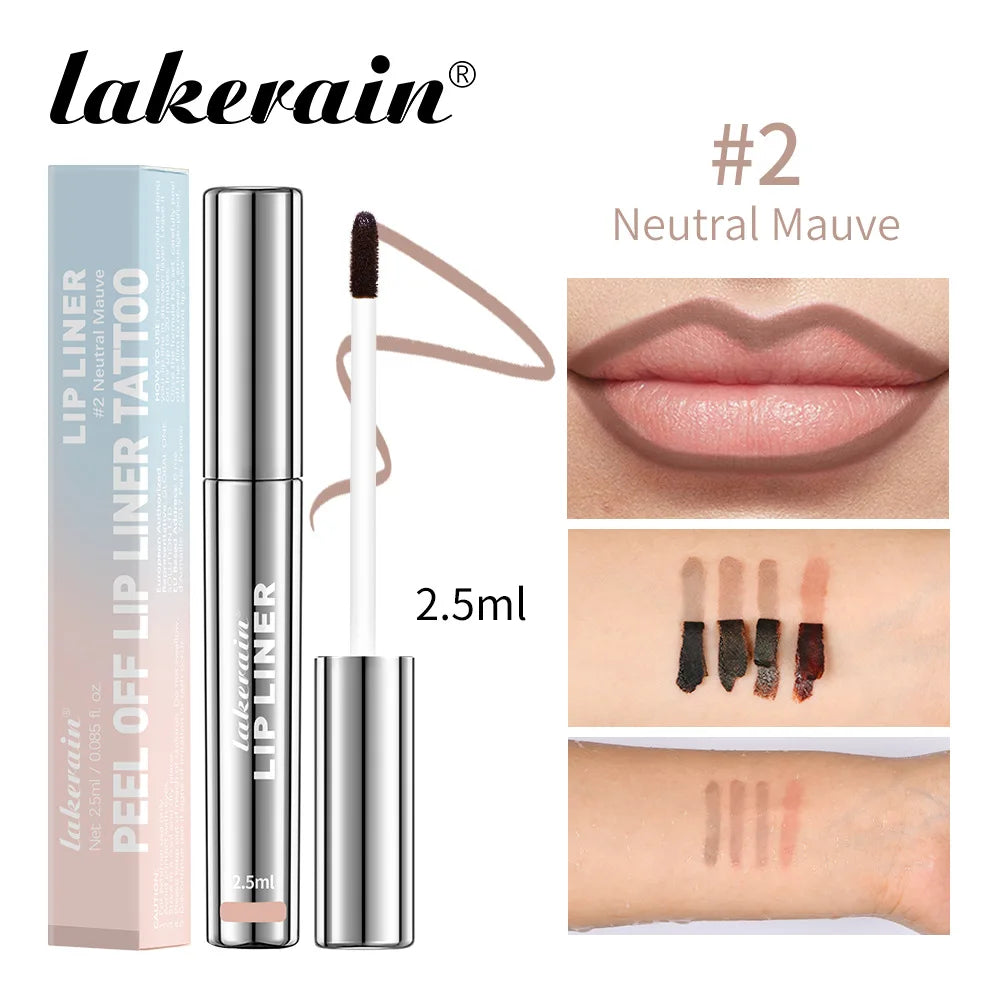 Lakerain 4 cores descascar tatuagem delineador labial-à prova d'água de longa duração fosco antiaderente desbotado matiz labial sexy maquiagem de contorno vermelho