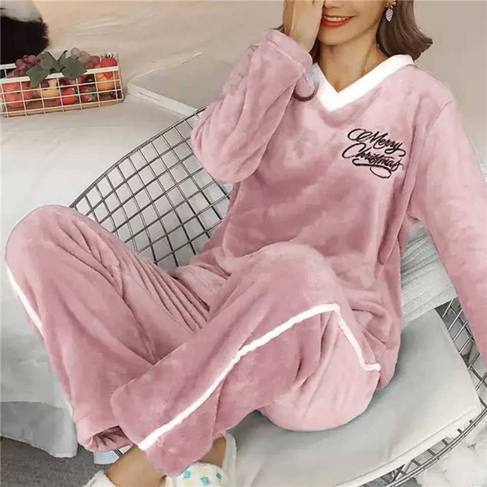 Outono inverno flanela conjuntos de pijamas femininos moda xadrez impresso teddy pijamas veludo homewear kawaii meninas pijamas mujer pijama