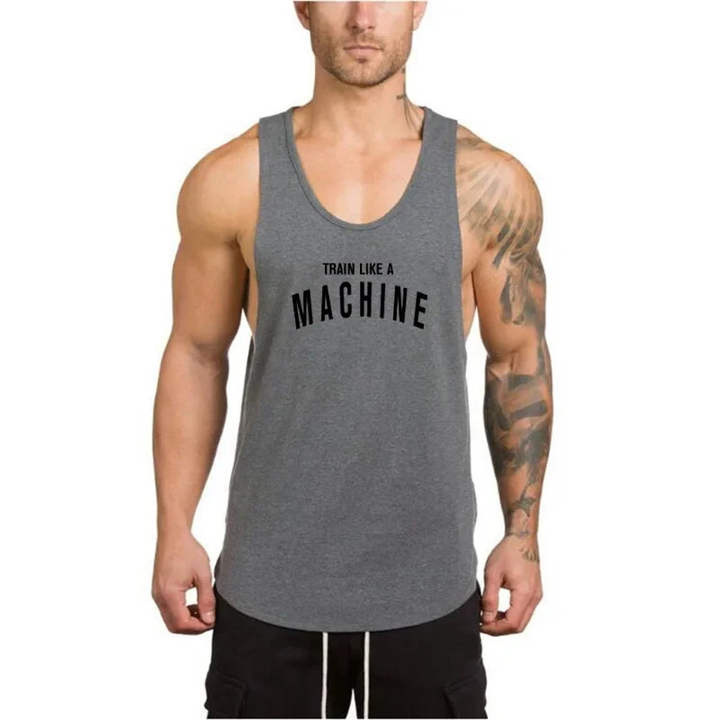Marca roupas de ginástica dos homens musculação e fitness stringer tanque superior colete roupas esportivas undershirt treino muscular singlets