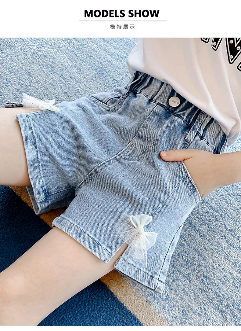 IENENS Roupas de verão para bebês meninas, shorts jeans, calças jeans, roupas infantis, calças curtas casuais para meninas, calças infantis