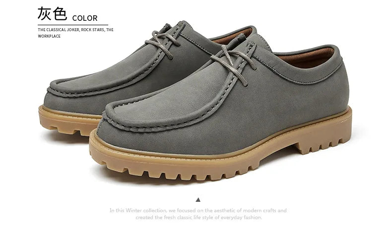 Sapatos casuais de couro mocassins clássicos masculinos rendas até derby sapatos retro workwear sapatos de alta qualidade ao ar livre sapato de caminhada de montanha