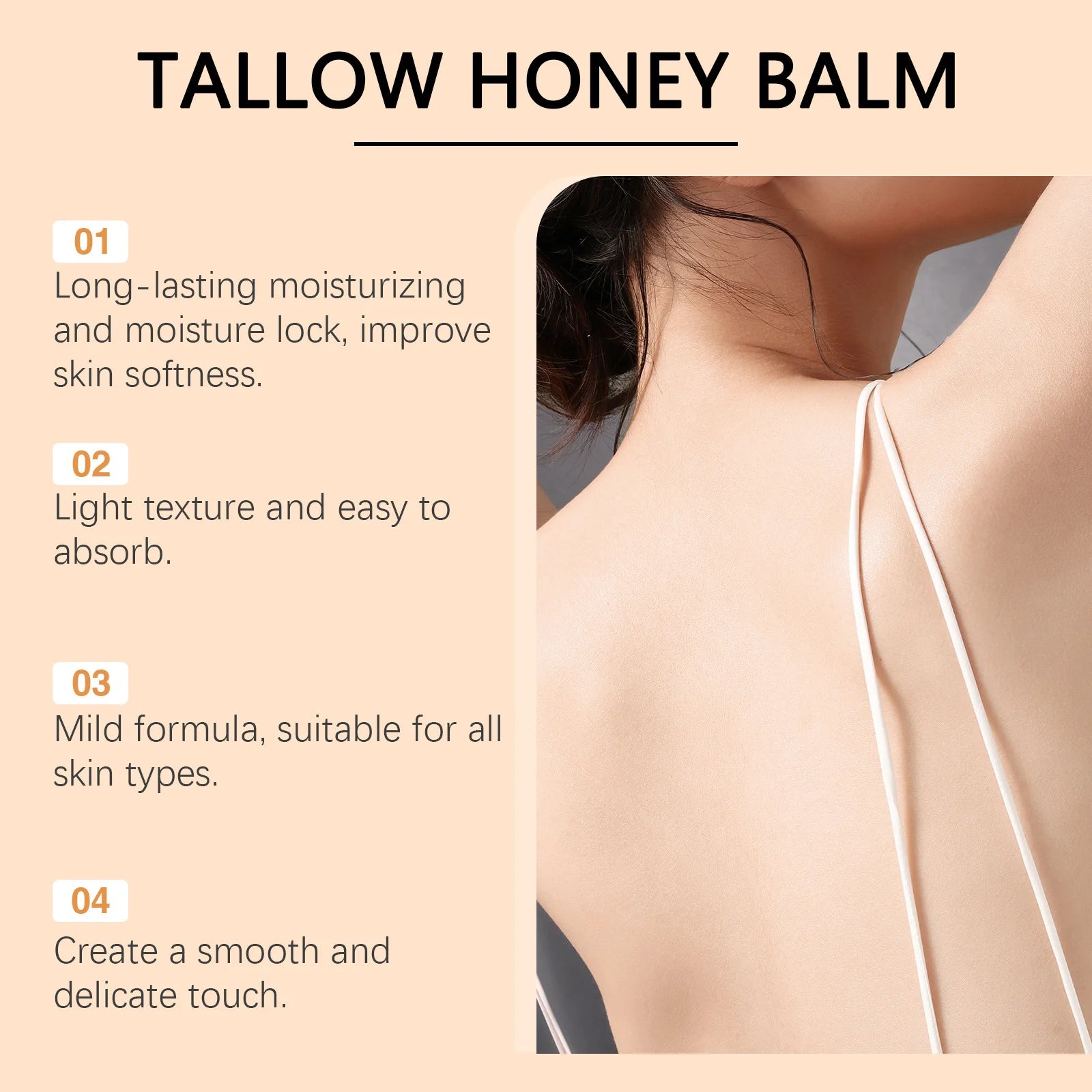 Tallow mel bálsamo brilhante hidratante pele enhacne elasticidade melhorar a embotamento desbotar linhas finas endurecimento rosto corpo hidratar creme