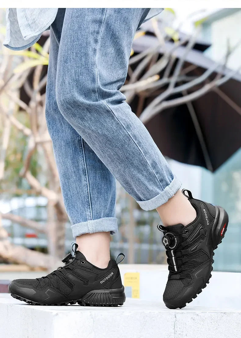Sapatos esportivos casuais masculinos tamanho 40-47 girando rendas sapatos masculinos ao ar livre antiderrapante respirável confortável sapatos esportivos masculinos