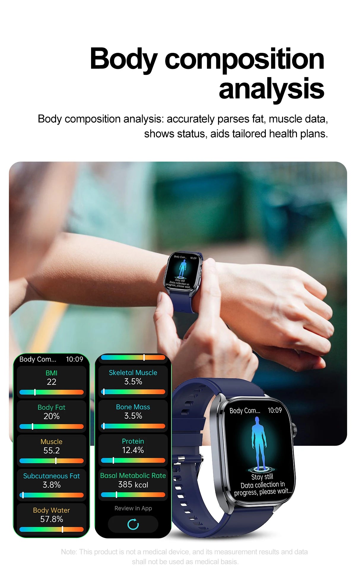 Novo Smartwatch 2026 com ECG Preciso, Análise de Saúde Cardíaca, Análise de Sangue, Lipídios no Sangue, Pressão Arterial e Chamada Bluetooth para Homens