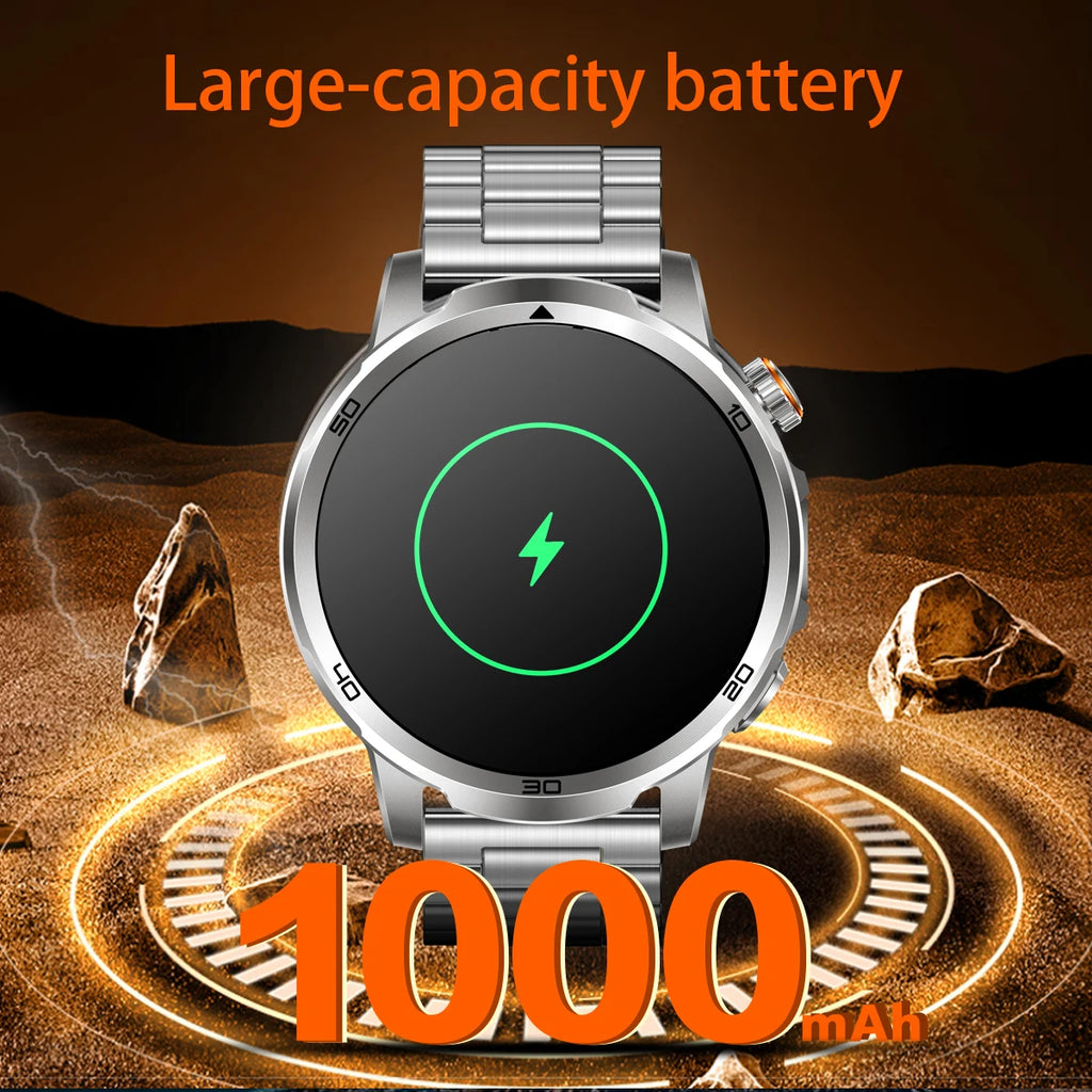 Novos Relógios Inteligentes Militares para Atividades ao Ar Livre 2026, Tela AMOLED de 1,85 polegadas, Bateria Grande de 1000mAh, À Prova D'água 10ATM, Chamada, Esportes, Pulseira Fitness Masculina