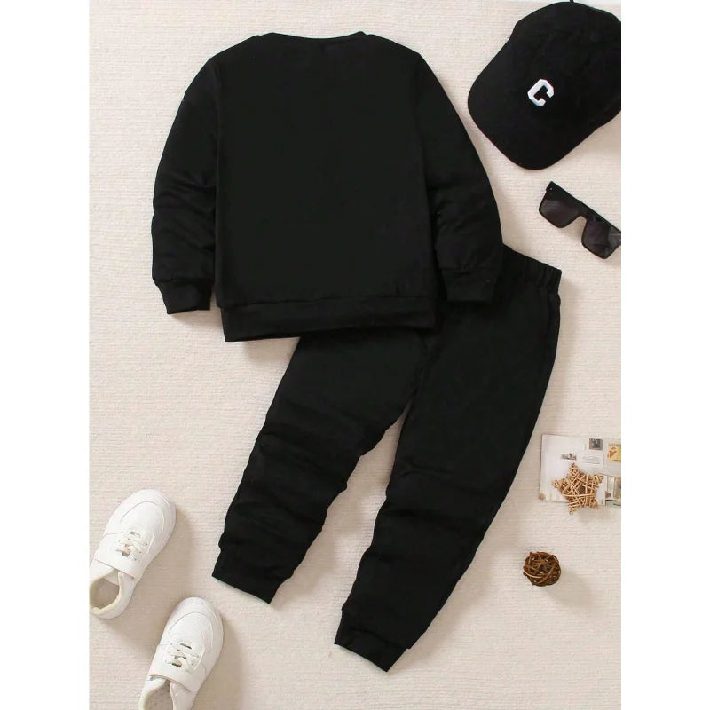 Iurnxb 2 pçs conjunto de roupas infantis meninos dinossauro impressão moletom calças crianças roupas da criança playwear primavera outono 1-6y