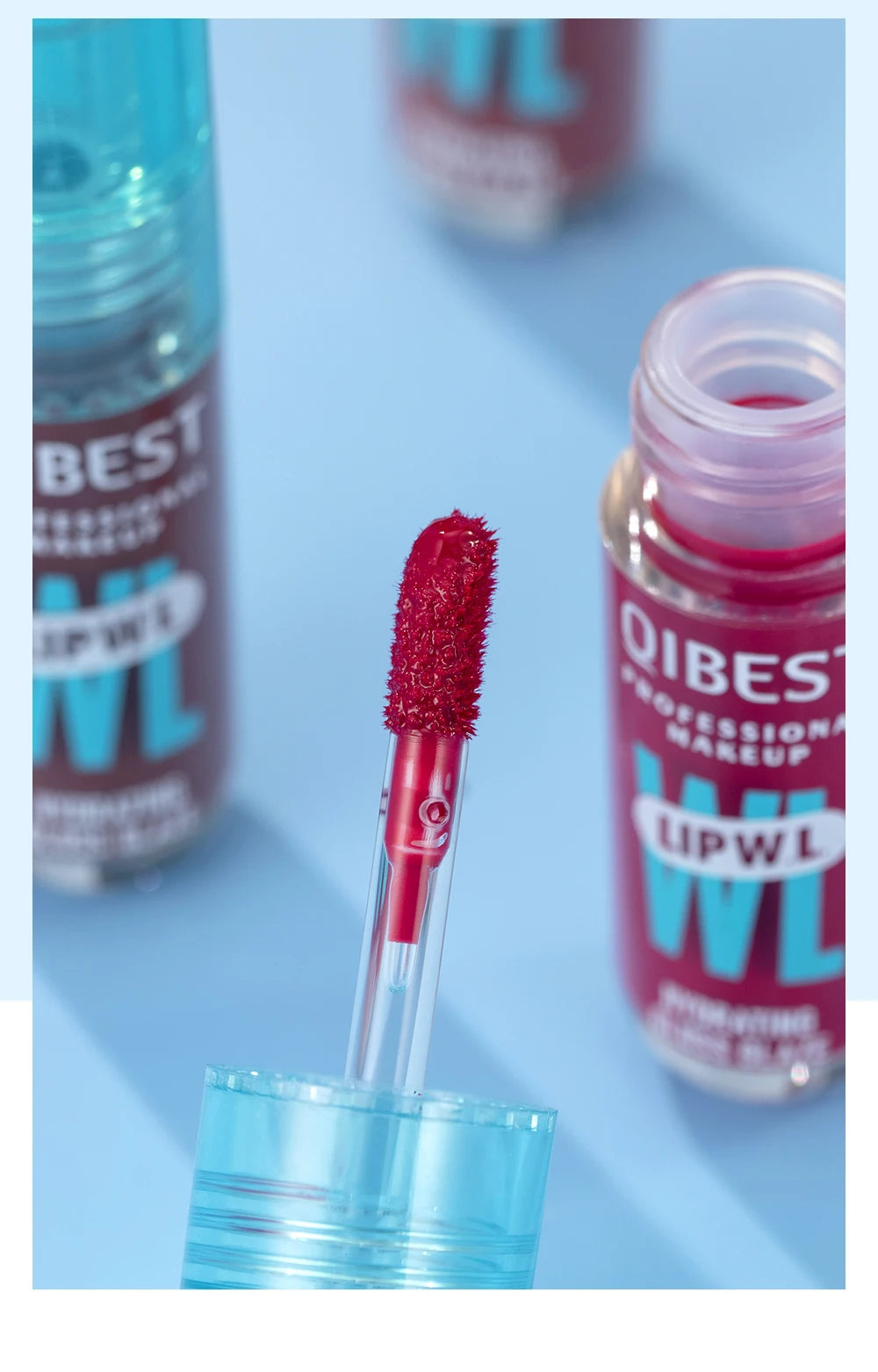 Brilho Labial Cristal QIBEST, Glaze Labial Hidratante de Longa Duração, Gloss Hidratante para Lábios