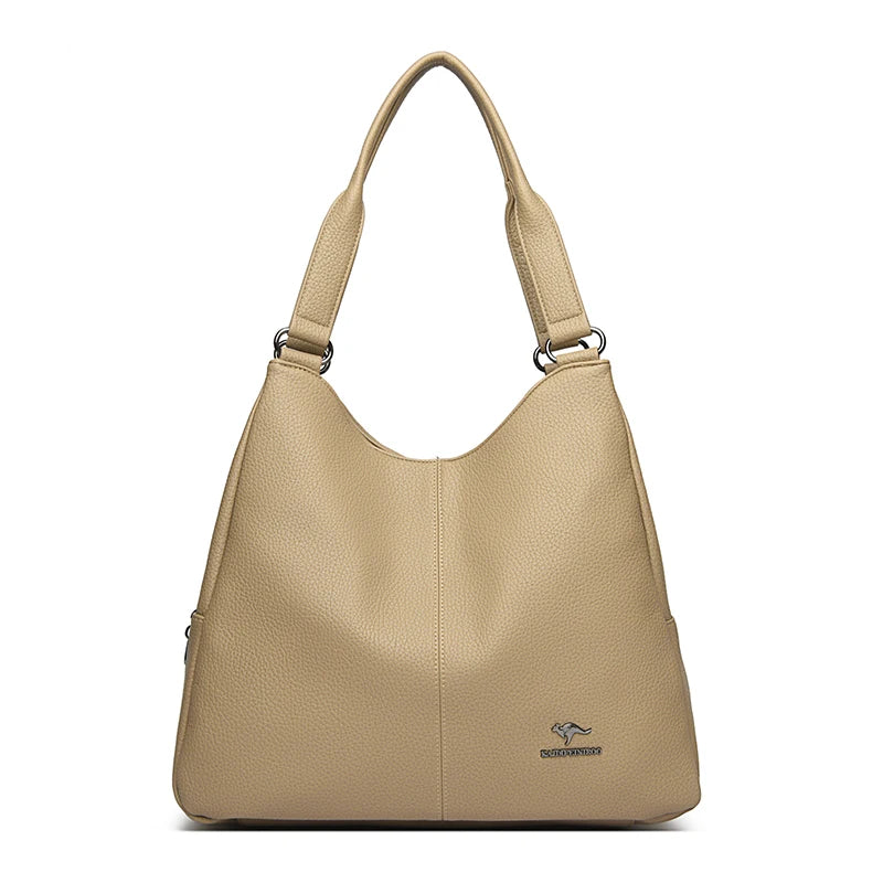 Bolsa hobo de couro com alça superior, bolsa feminina de lazer, bolsa de ombro fashion, vintage, bolsa tote de grande capacidade