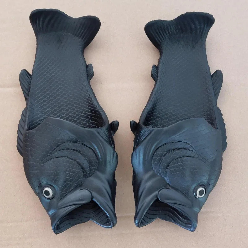 Chinelos de peixe elegantes para mulheres 2024 novo design exclusivo família sapatos de praia senhoras confortáveis e legais flip flips