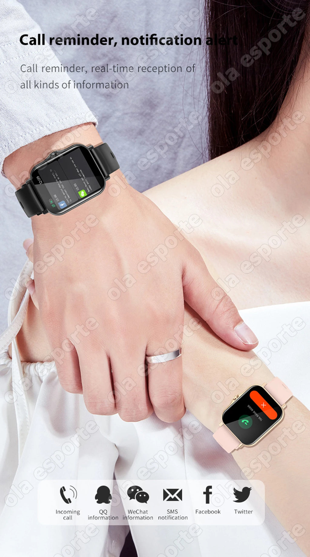 Relógio Inteligente 2026 para Android e iOS, Tela Colorida de 1.83 Polegadas, Bluetooth, Atende Chamadas, Monitor de Fitness, Smartwatch para Mulheres e Homens, Novo