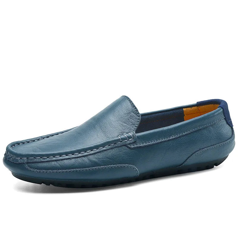 Sapatos de couro masculino luxo na moda casual deslizamento em mocassins formais mocassins italiano preto masculino sapatos de condução tênis plus size