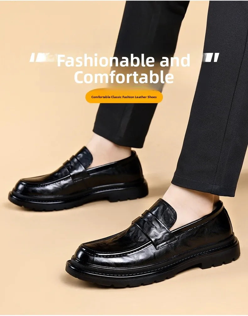 Mocassins Casuais Masculinos Slip-On: Sapatos de Couro Respiráveis e Modernos Estilo Coreano Versáteis para Primavera e Verão