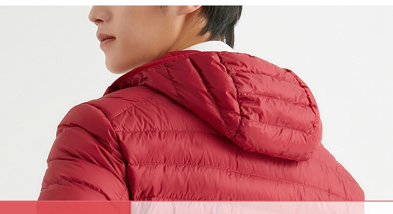 Homem 90% pato para baixo jaqueta com capuz inverno outono casaco masculino ultra leve jaquetas quentes outwear parkas ao ar livre roupas de campanha