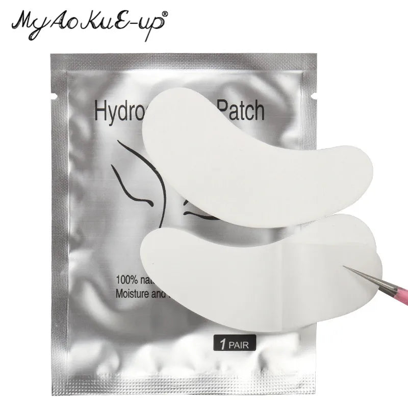 50 pares de remendo de extensão de cílios hidrogel almofada de olho gel adesivo de papel sob almofadas de olho remendos de cílios ferramenta de maquiagem suprimentos de beleza