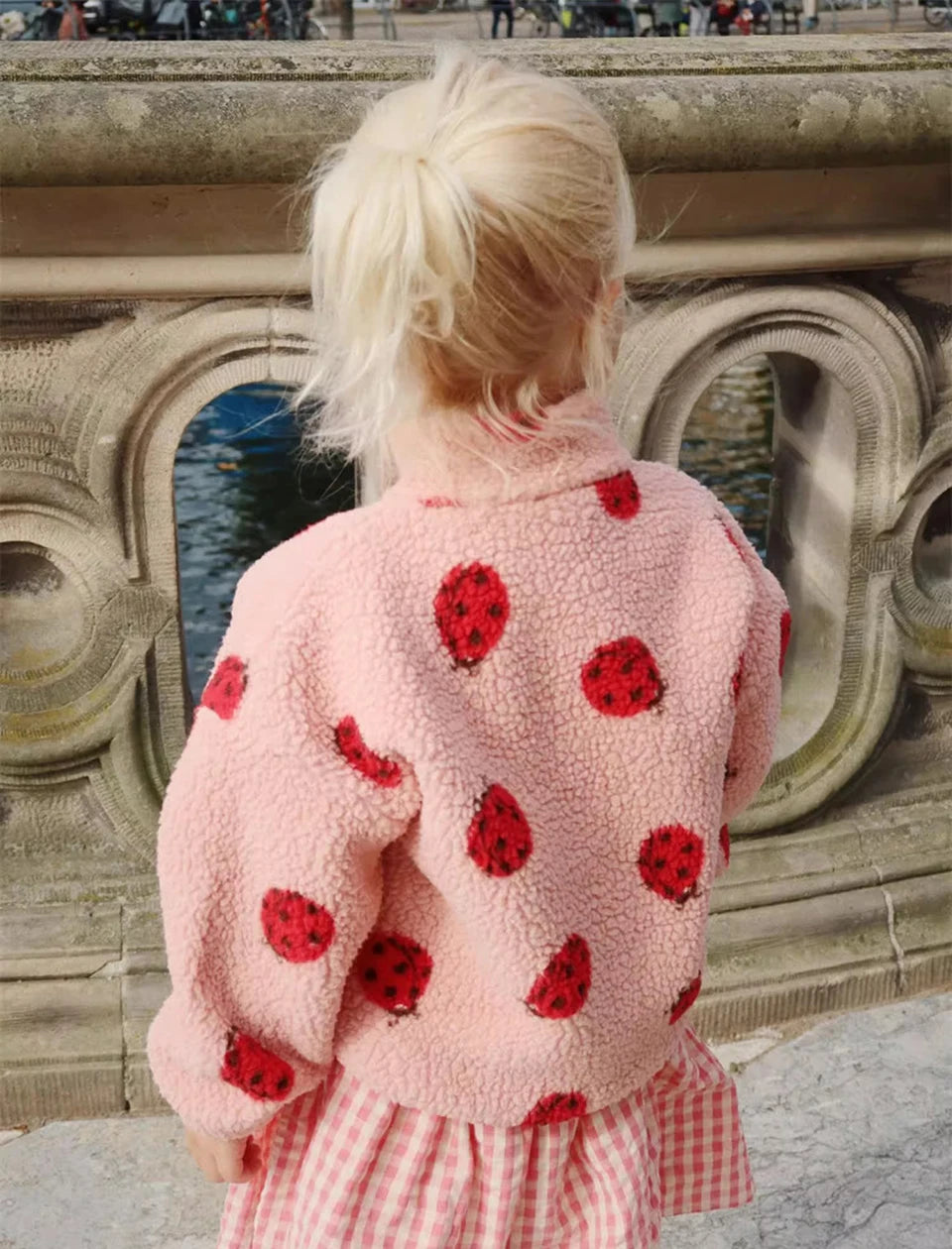 2024 inverno ks crianças algodão lã de cordeiro quente outerwear roupas meninas impressão casacos do bebê meninos mais jaquetas de lã crianças roupas