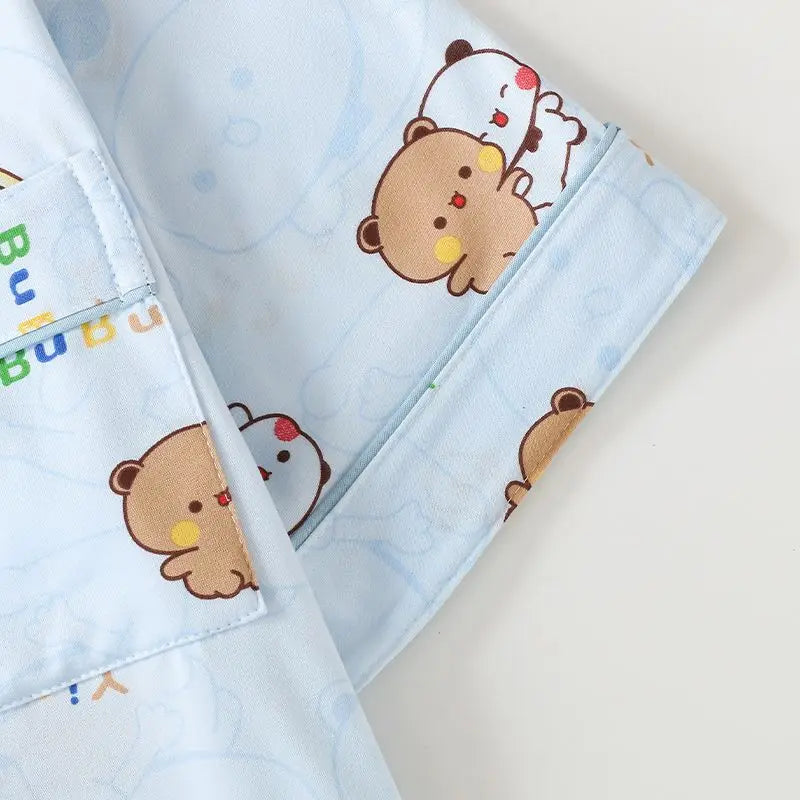 Kawaii anime bubu dudu conjunto de pijama macio e confortável homem mulher pijamas algodão solto pijama terno solto roupas para casa presente aniversário