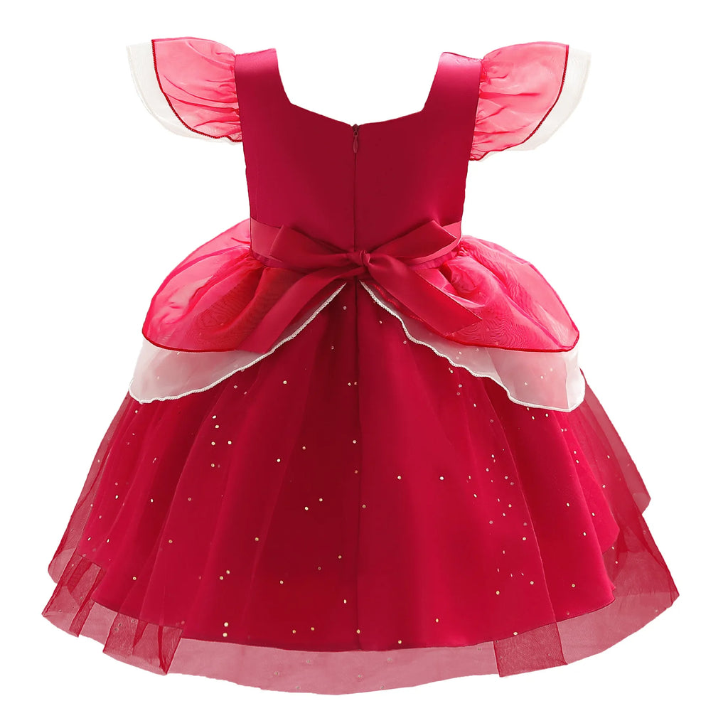 Baby Girls' Cotton Princess Party Dress, roupas de casamento infantil, moda infantil, verão, vestidos de aniversário, 2-10 anos