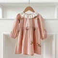 2025 nova primavera irmã vestido crianças roupas crianças vestidos de princesa manga comprida algodão bordado 1-6yrs bebê menina vestido de festa