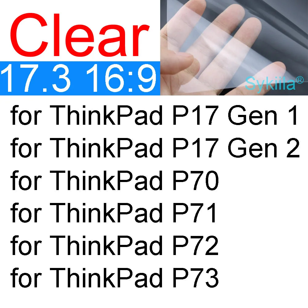 Protetor de tela para lenovo thinkpad 15 x9 e15 l15 p15 t15 p1 p15s p15v t15g t15p aura x1 gen 4 hd filme de pele fosca transparente
