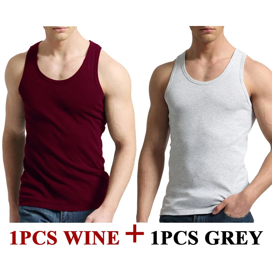 Regatas masculinas 100% algodão sólido colete masculino respirável sem mangas topos fino casual ginásio correndo confortável camiseta presente dos homens
