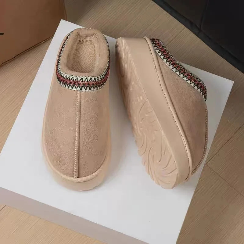 2025 plataforma chinelos macios mulheres/homens casa apartamentos moda pelúcia sapatos de inverno senhoras casa elegante calçados casuais tamanho grande