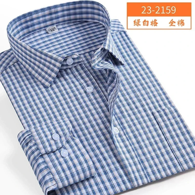 Nova chegada primavera comercial fácil cuidado camisa masculina oversize manga longa moda formal de alta qualidade plus size M-7XL8XL9XL
