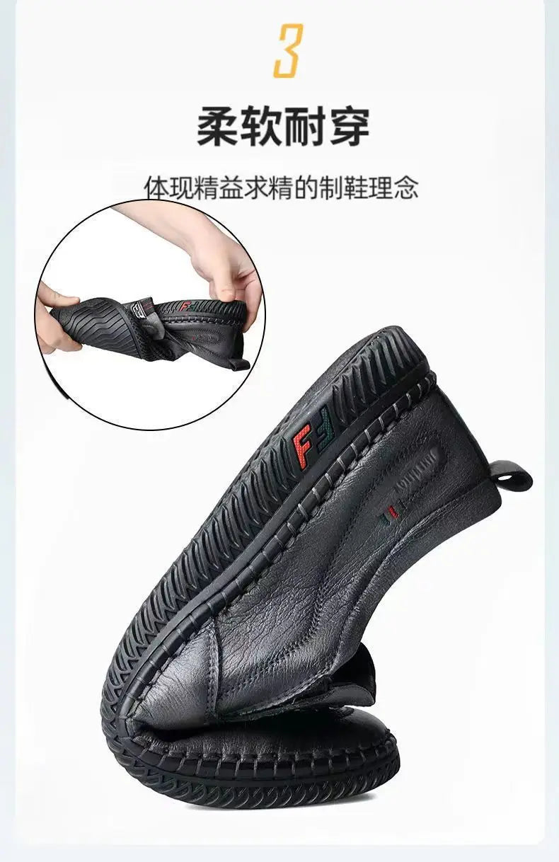 Homens mocassins de couro do plutônio antiderrapante andando apartamentos respirável ao ar livre deslizamento em sapatos casuais para trabalho masculino escritório condução sneakers2